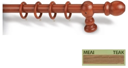 Κουρτινόξυλα Miraz Φ28 200cm μελι