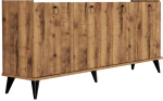 Μπουφές Lireta pakoworld μελαμίνης καρυδί-μαύρο 182x41x82.5εκ