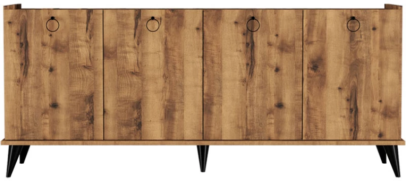 Μπουφές Lireta pakoworld μελαμίνης καρυδί-μαύρο 182x41x82.5εκ