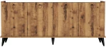 Μπουφές Lireta pakoworld μελαμίνης καρυδί-μαύρο 182x41x82.5εκ
