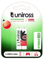 Uniross HYBRIO επαναφορτιζόμενες μπαταρίες AAA 1000 mAh NiMh