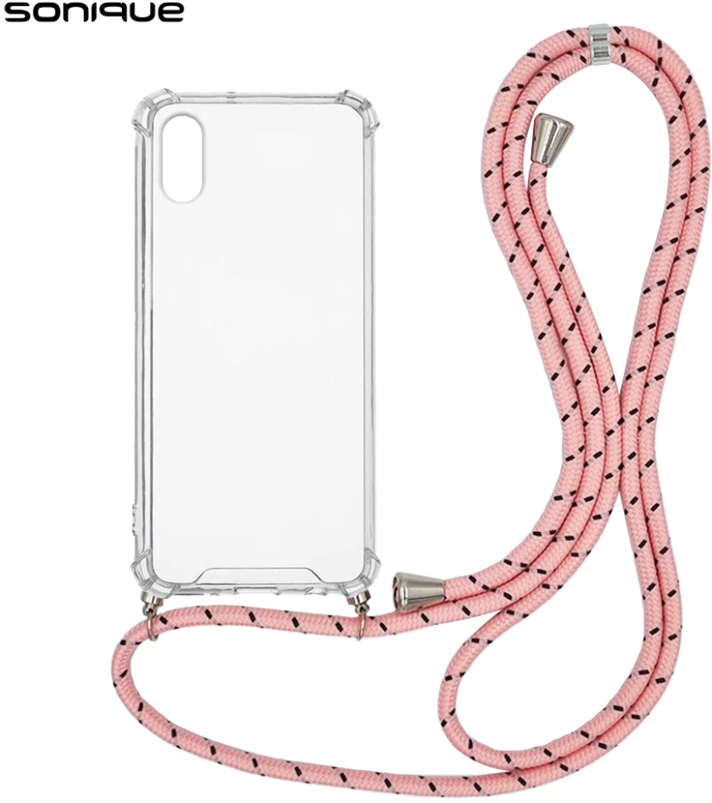 Θήκη Σιλικόνης με Κορδόνι Sonique Armor Clear Apple iPhone XR Rainbow Ροζ - Sonique - Rainbow Ροζ - iPhone XR