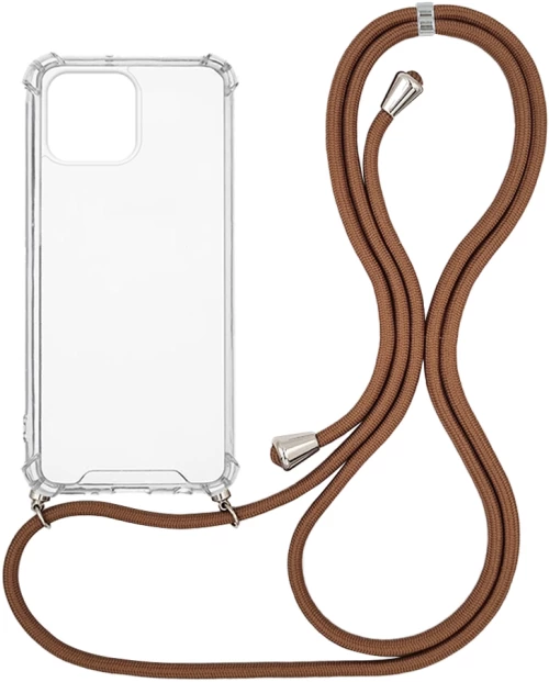 Θήκη Σιλικόνης με Κορδόνι Sonique Armor Clear Apple iPhone 13 Pro Max Καφέ - Sonique - Καφέ - iPhone 13 Pro Max