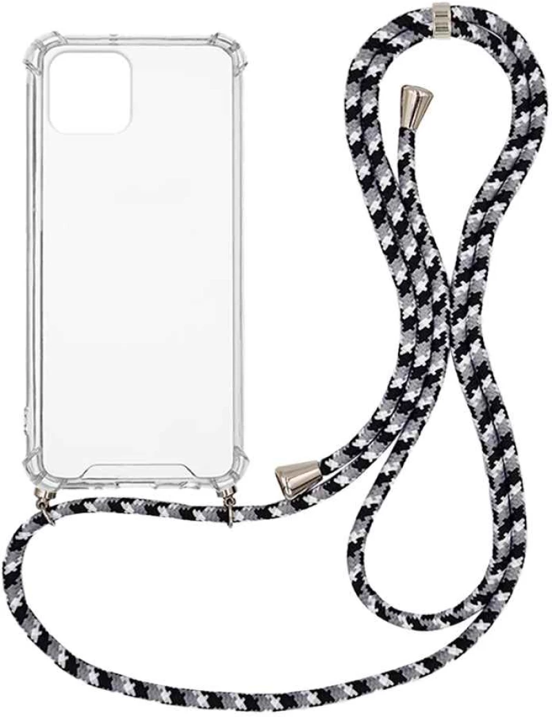 Θήκη Σιλικόνης με Κορδόνι Sonique Armor Clear Apple iPhone 12 Pro Max Rainbow Μαύρο - Sonique - Rainbow Μαύρο - iPhone 12 Pro Max