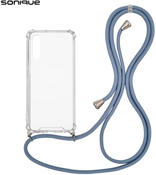 Θήκη Σιλικόνης με Κορδόνι Sonique Armor Clear Huawei P20 Pro Μπλε Γκρι - Sonique - Μπλε Γκρι - P20 Pro