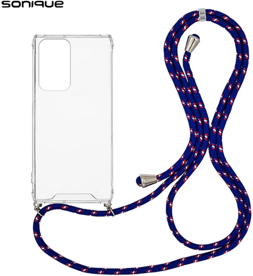 Θήκη Σιλικόνης με Κορδόνι Sonique Armor Clear Samsung Galaxy S23 Ultra Rainbow Μπλε - Sonique - Rainbow Μπλε - Galaxy S23 Ultra