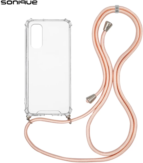 Θήκη Σιλικόνης με Κορδόνι Sonique Armor Clear Samsung Galaxy M54 5G Ροζ Σατινέ - Sonique - Ροζ Σατινέ - Galaxy M54 5G