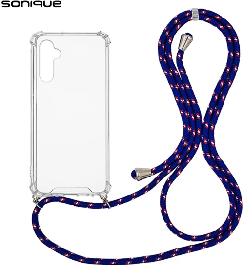 Θήκη Σιλικόνης με Κορδόνι Sonique Armor Clear Samsung Galaxy A14 4G / Galaxy A14 5G Rainbow Μπλε - Sonique - Rainbow Μπλε - Galaxy A14 4G, Galaxy A14 5G