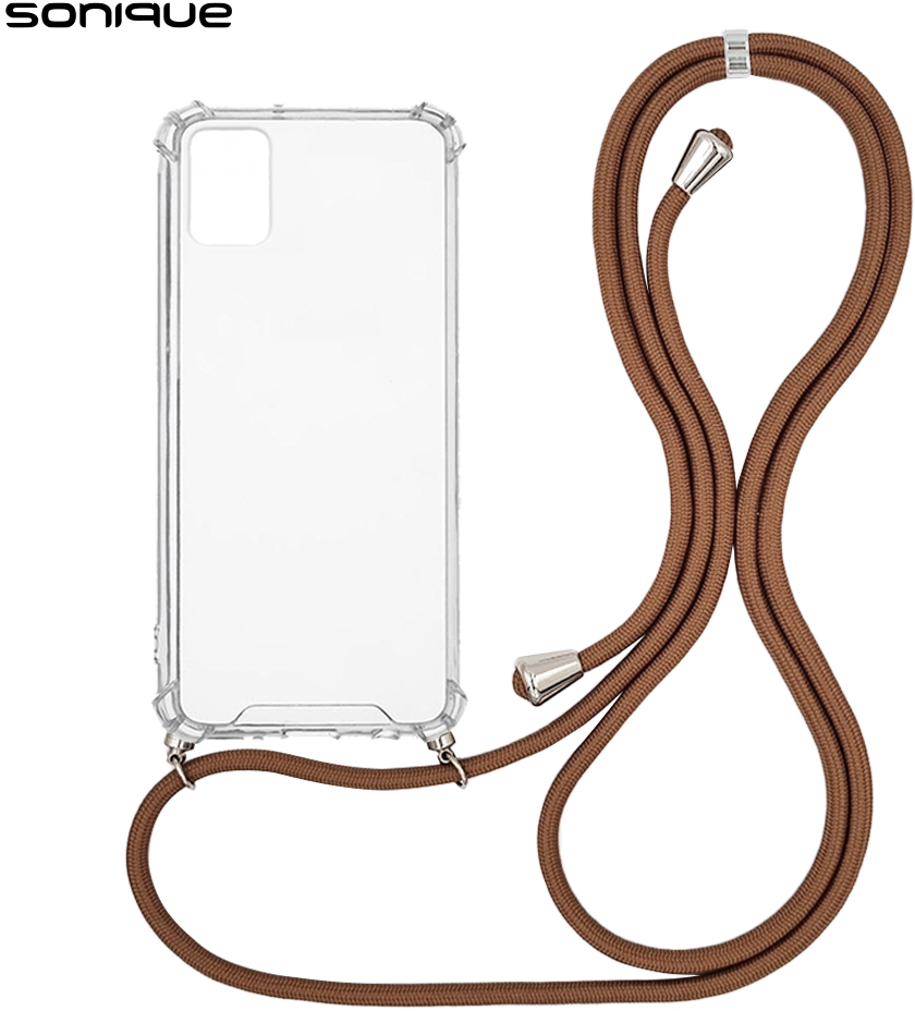 Θήκη Σιλικόνης με Κορδόνι Sonique Armor Clear Samsung Galaxy A71 Καφέ - Sonique - Καφέ - Galaxy A71