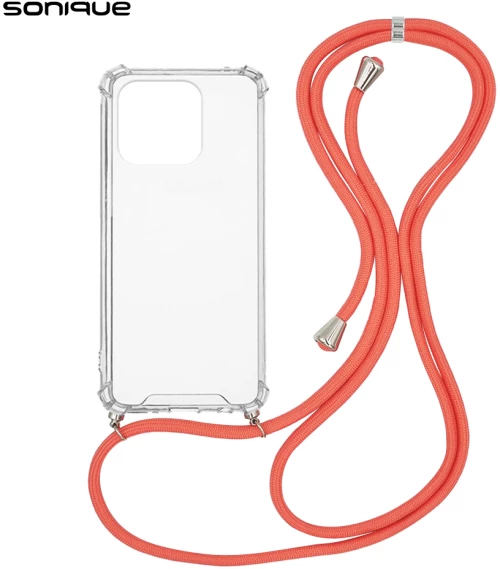 Θήκη Σιλικόνης με Κορδόνι Sonique Armor Clear Xiaomi Redmi 12C Κοραλλί - Sonique - Κοραλλί - Redmi 12C