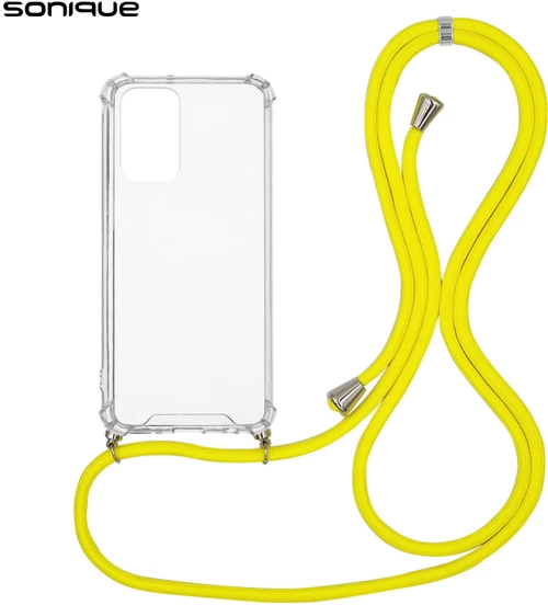 Θήκη Σιλικόνης με Κορδόνι Sonique Armor Clear Xiaomi Redmi Note 10 5G / Poco M3 Pro 5G Κίτρινο - Sonique - Κίτρινο - Poco M3 Pro 5G, Redmi Note 10 5G