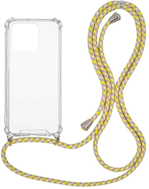 Θήκη Σιλικόνης με Κορδόνι Sonique Armor Clear Xiaomi Redmi 10C Rainbow Κίτρινο - Sonique - Rainbow Κίτρινο - Redmi 10C