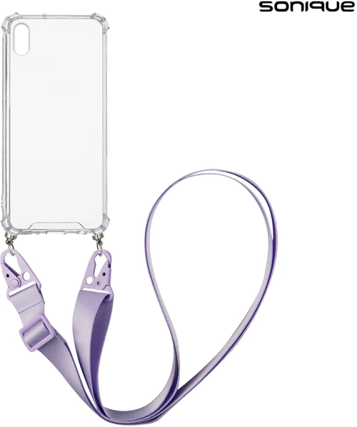 Θήκη Σιλικόνης με Strap Sonique Armor Clear Apple iPhone XS MAX Λιλά - Sonique - Λιλά - iPhone XS MAX