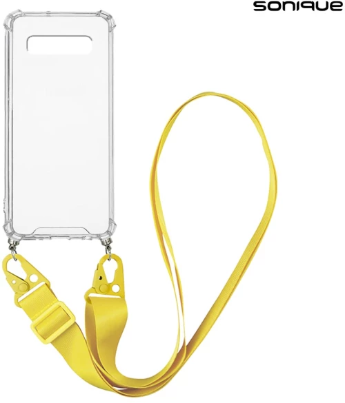 Θήκη Σιλικόνης με Strap Sonique Armor Clear Samsung Galaxy S10 Κίτρινο - Sonique - Κίτρινο - Galaxy S10