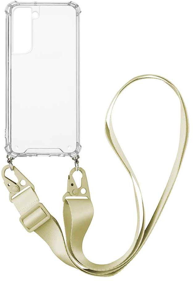 Θήκη Σιλικόνης με Strap Sonique Armor Clear Samsung Galaxy S21 FE Μπεζ - Sonique - Μπεζ - Galaxy S21 FE