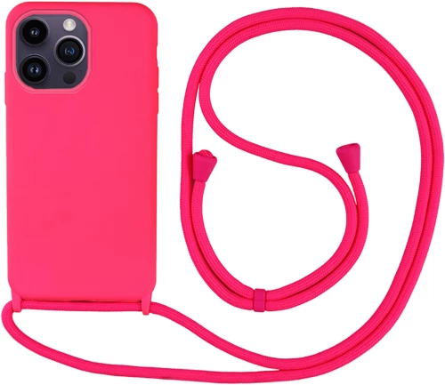 Θήκη Σιλικόνης με Κορδόνι CarryHang Apple iPhone 14 Pro Max Φουξ - My Colors - Φουξ - iPhone 14 Pro Max