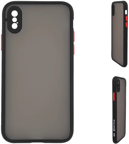 Θήκη Σιλικόνης Color Button Bumper Sonique Apple iPhone XS MAX Μαύρο - Sonique - Μαύρο - iPhone XS MAX