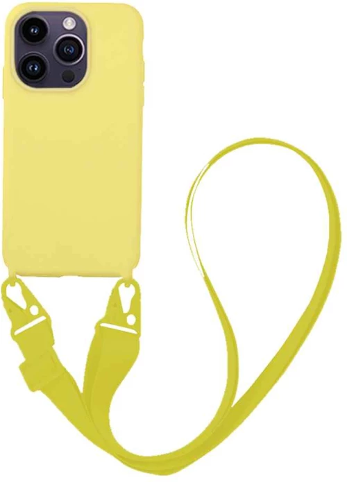 Θήκη CarryHang Liquid Silicone Strap Apple iPhone 14 Pro Κίτρινο - My Colors - Κίτρινο - iPhone 14 Pro