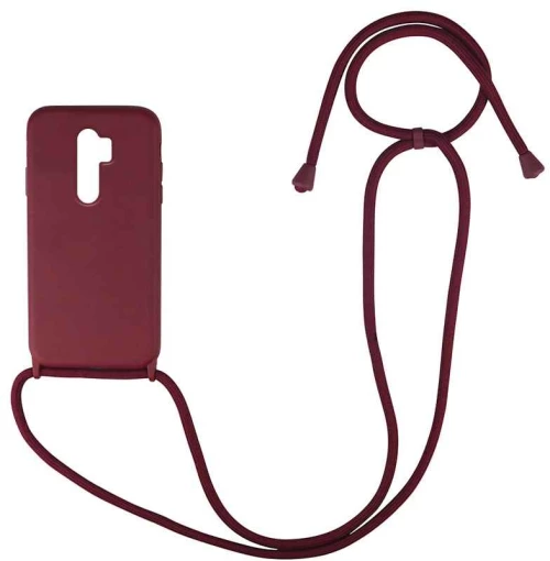 Θήκη Σιλικόνης με Κορδόνι CarryHang Xiaomi Redmi 9 Μπορντώ - My Colors - Μπορντώ - Redmi 9