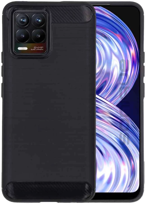 Θήκη Σιλικόνης Sonique Carbon Brushed - Sonique - Μαύρο - Realme 8, Realme 8 Pro