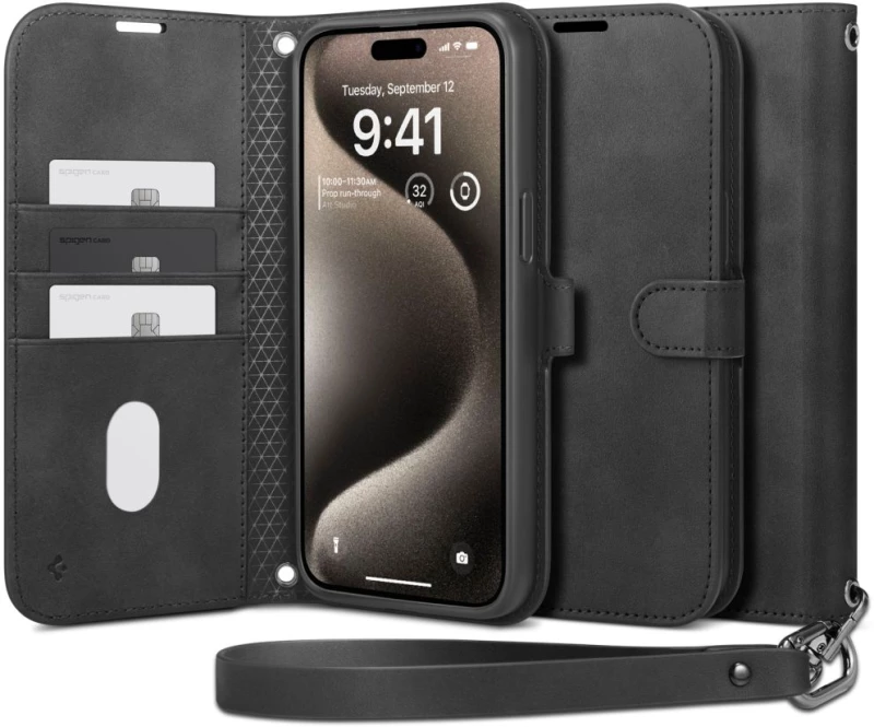 Spigen - Wallet S Pro - iPhone 15 Pro - Black