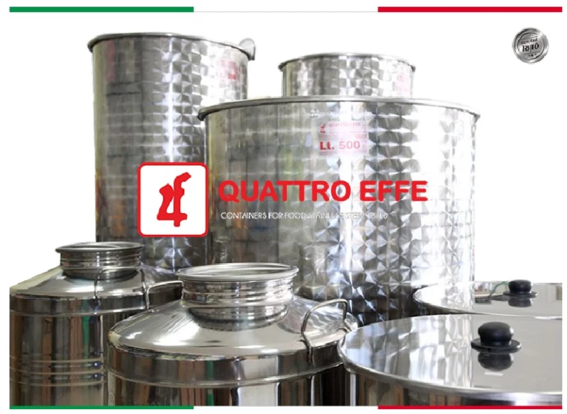 Ανοξείδωτο Δοχείο QUATTRO EFFE Μελιού 50kg (Xωρίς Κάν.Μελιού)