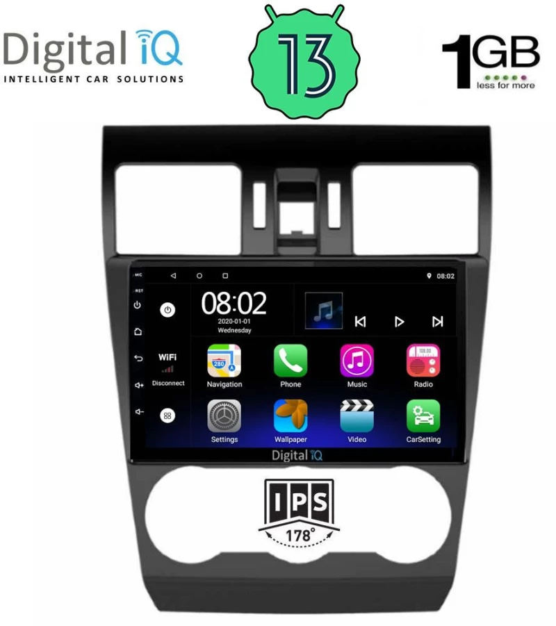 DIGITAL IQ RSA 1663_GPS (9inc) MULTIMEDIA TABLET OEM SUBARU FORESTER - IMPREZA - XV mod. 2013-2019