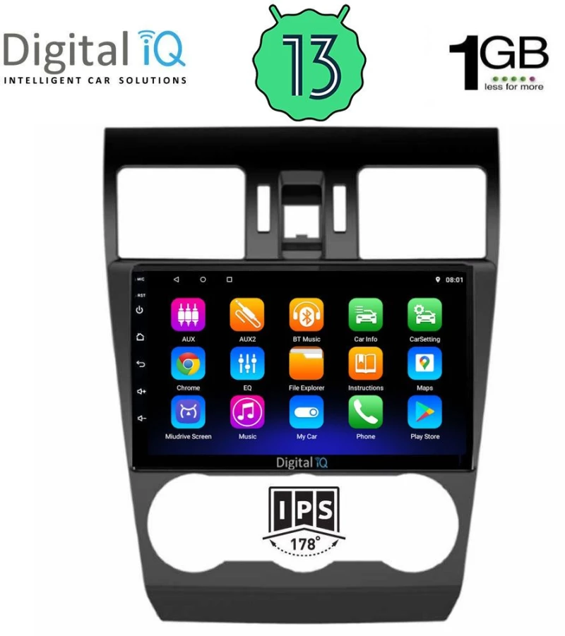 DIGITAL IQ RSA 1663_GPS (9inc) MULTIMEDIA TABLET OEM SUBARU FORESTER - IMPREZA - XV mod. 2013-2019