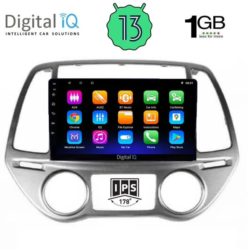 DIGITAL IQ RSA 1227_GPS CLIMA (9inc) MULTIMEDIA TABLET OEM HYUNDAI i20 mod. 2008-2012