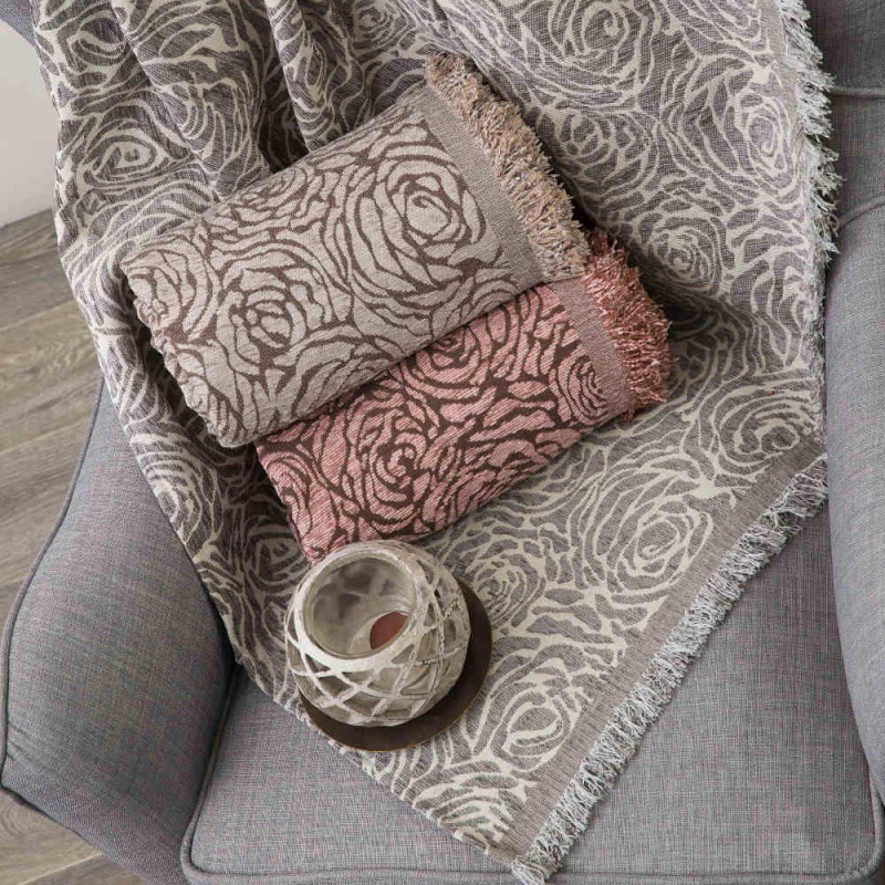 Ριχτάρι Σενίλ Πολυθρόνας Roses Borea Home Textiles