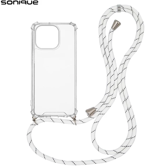 Θήκη Σιλικόνης με Κορδόνι Sonique Armor Clear Apple iPhone 14 Pro Rainbow Λευκό - Sonique - Rainbow Λευκό - iPhone 14 Pro