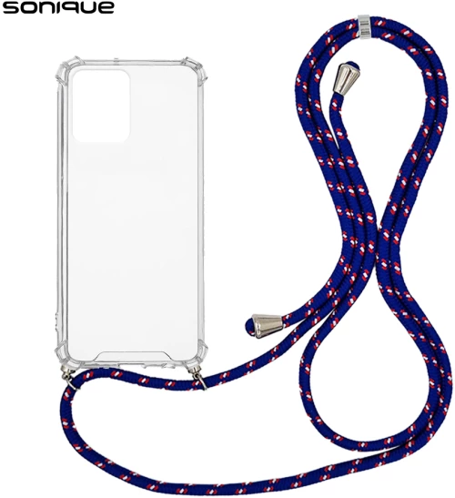 Θήκη Σιλικόνης με Κορδόνι Sonique Armor Clear Realme 8 / Realme 8 Pro Rainbow Μπλε - Sonique - Rainbow Μπλε - Realme 8, Realme 8 Pro