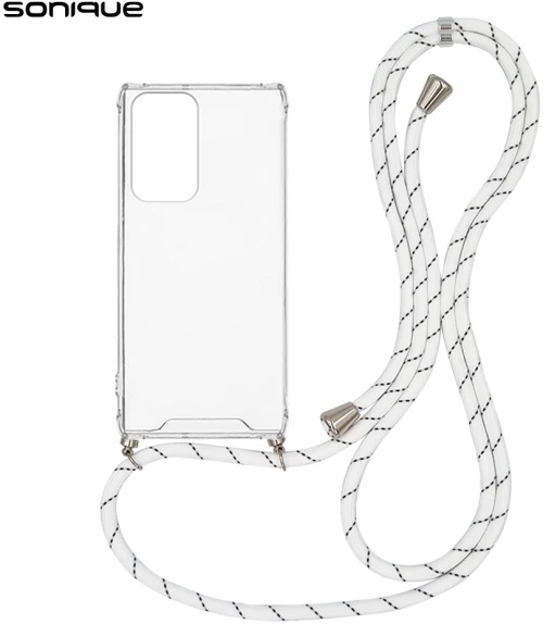 Θήκη Σιλικόνης με Κορδόνι Sonique Armor Clear Samsung Galaxy S23 Ultra Rainbow Λευκό - Sonique - Rainbow Λευκό - Galaxy S23 Ultra