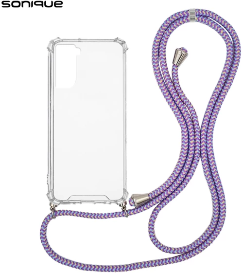 Θήκη Σιλικόνης με Κορδόνι Sonique Armor Clear Samsung Galaxy S21 Rainbow Λιλά - Sonique - Rainbow Λιλά - Galaxy S21