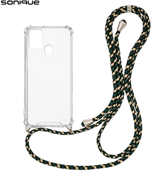 Θήκη Σιλικόνης με Κορδόνι Sonique Armor Clear Samsung Galaxy A21s Rainbow Πράσινο - Sonique - Rainbow Πράσινο - Galaxy A21s