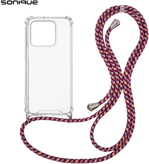 Θήκη Σιλικόνης με Κορδόνι Sonique Armor Clear Xiaomi Xiaomi 13 Pro Rainbow Μπορντό - Sonique - Rainbow Μπορντό - Xiaomi 13 Pro
