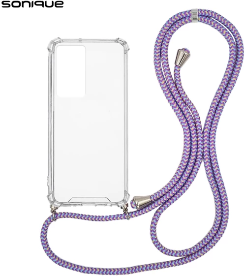 Θήκη Σιλικόνης με Κορδόνι Sonique Armor Clear Xiaomi Poco F4 5G Rainbow Λιλά - Sonique - Rainbow Λιλά - Poco F4 5G