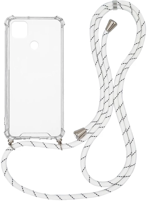 Θήκη Σιλικόνης με Κορδόνι Sonique Armor Clear Xiaomi Redmi 9C Rainbow Λευκό - Sonique - Rainbow Λευκό - Redmi 9C