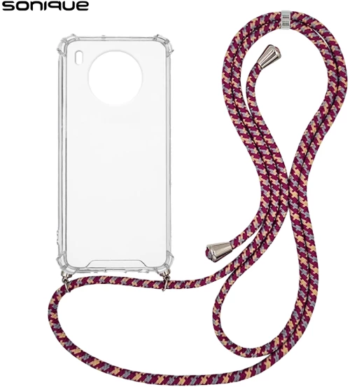 Θήκη Σιλικόνης με Κορδόνι Sonique Armor Clear Honor 50 Lite / Huawei Nova 8i Rainbow Μπορντό - Sonique - Rainbow Μπορντό - Honor 50 Lite, Huawei Nova 8i