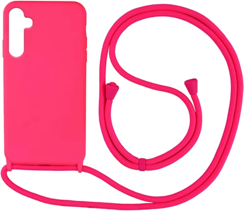 Θήκη Σιλικόνης με Κορδόνι CarryHang Samsung Galaxy A34 5G Φουξ - My Colors - Φουξ - Galaxy A34 5G