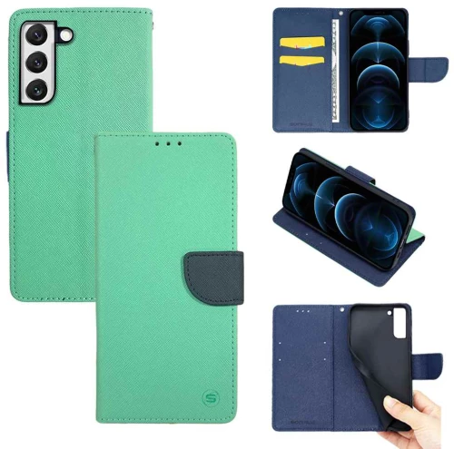 Θήκη Βιβλίο Sonique Trend Book Samsung Galaxy S22 Βεραμάν / Σκούρο Μπλε - Sonique - Βεραμάν / Σκούρο Μπλε - Galaxy S22