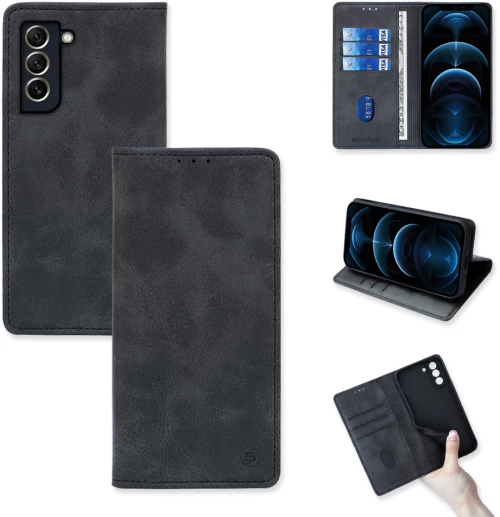 Θήκη Βιβλίο Vintage Magnet Book Sonique Samsung Galaxy S21 Plus Μαύρο - Sonique - Μαύρο - Galaxy S21 Plus