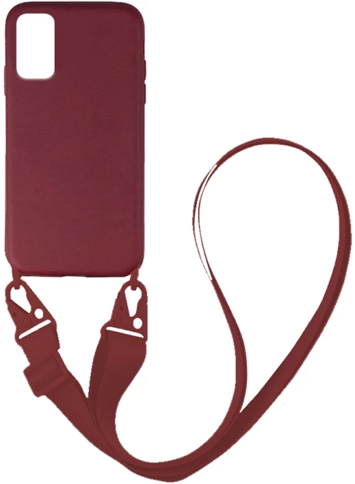 Θήκη CarryHang Liquid Silicone Strap Samsung Galaxy A41 Μπορντώ - My Colors - Μπορντώ - Galaxy A41