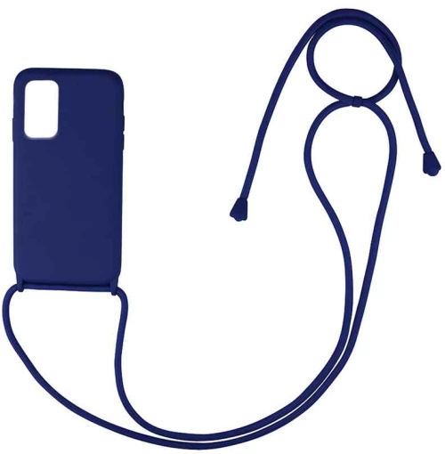 Θήκη Σιλικόνης με Κορδόνι CarryHang Samsung Galaxy A72 4G Μπλε Σκούρο - My Colors - Μπλε Σκούρο - Galaxy A72 4G