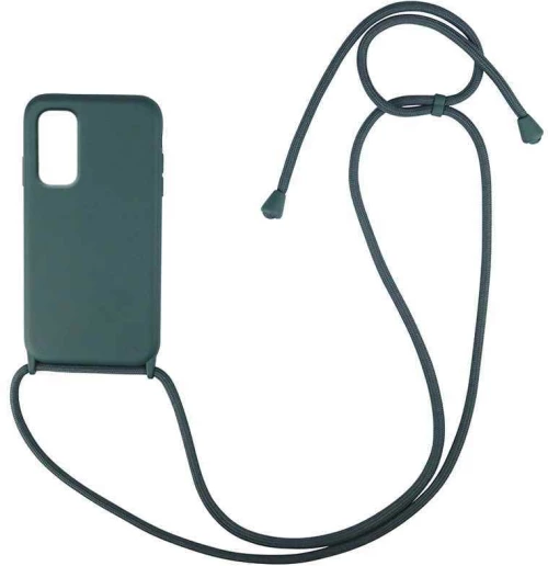 Θήκη Σιλικόνης με Κορδόνι CarryHang Samsung Galaxy S20 Πράσινο Σκούρο - My Colors - Πράσινο Σκούρο - Galaxy S20