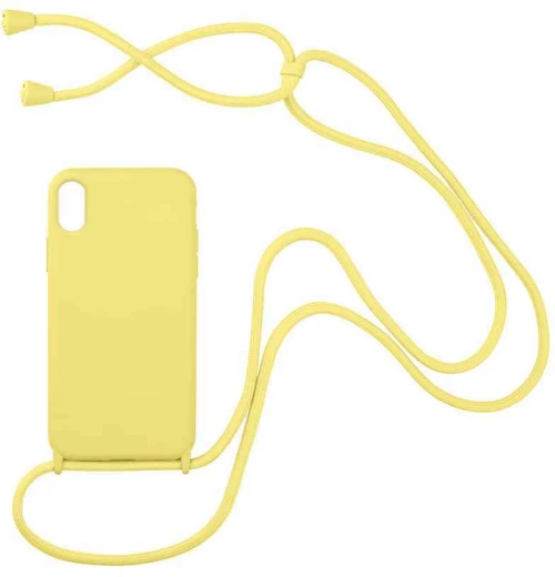 Θήκη Σιλικόνης με Κορδόνι CarryHang Apple iPhone XR Κίτρινο - My Colors - Κίτρινο - iPhone XR
