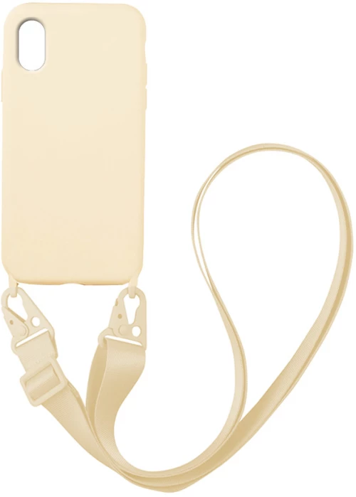 Θήκη CarryHang Liquid Silicone Strap Apple iPhone XS MAX Μπεζ - My Colors - Μπεζ - iPhone XS MAX