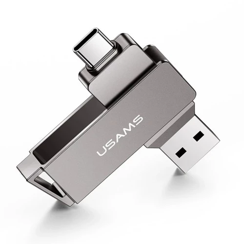 Usams - Memory Stick (US-ZB198) - Rotable Type-C, USB 3.0 High Speed Flash Disk 16G - Iron Gray