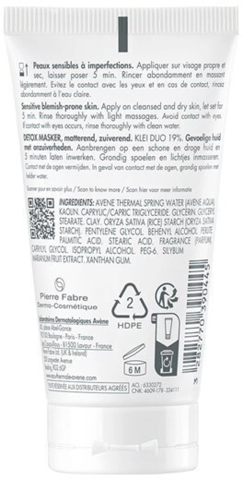 AVENE cleanance detox mask 50ml