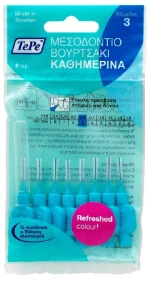 TEPE μεσοδόντια βουρτσάκια 0,6mm size 3, μπλε 8τμχ